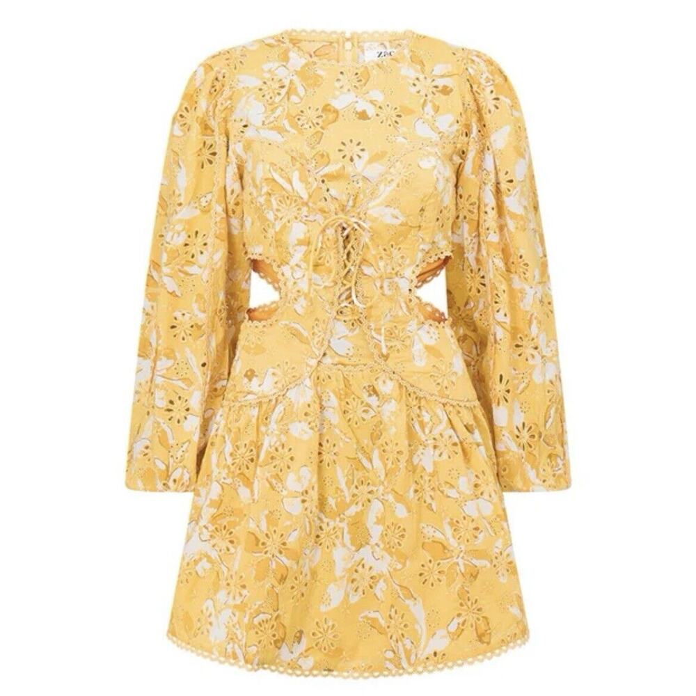 Women’s Sabo Zaco Elysees Yellow Mini Dress Size Medium